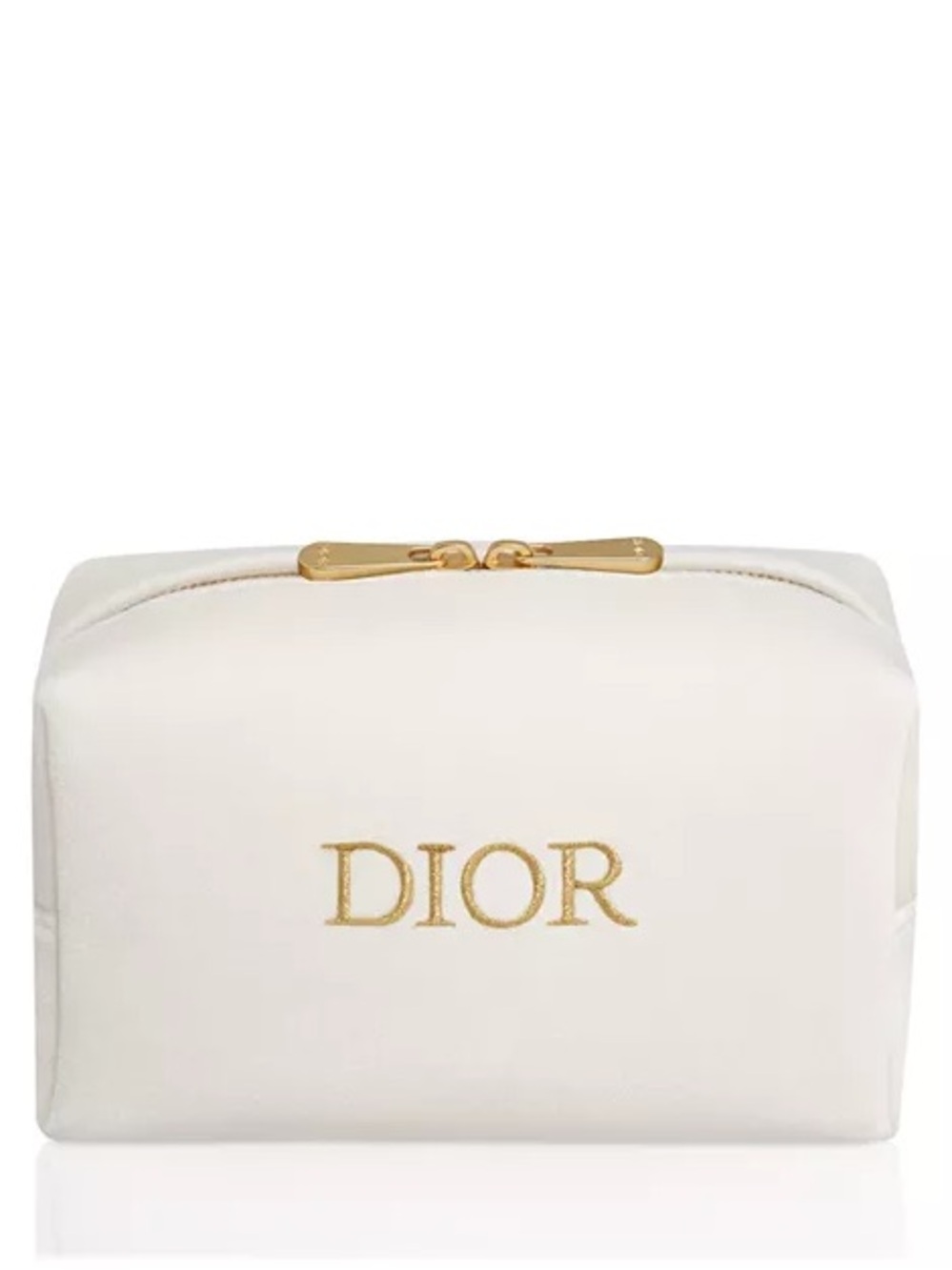 Christian Dior White/Gold Velvet Cosmetic Pouch